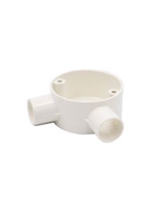 25mm PVC Angle Conduit Box: White