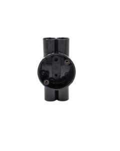20mm PVC H Through Conduit Box: Black